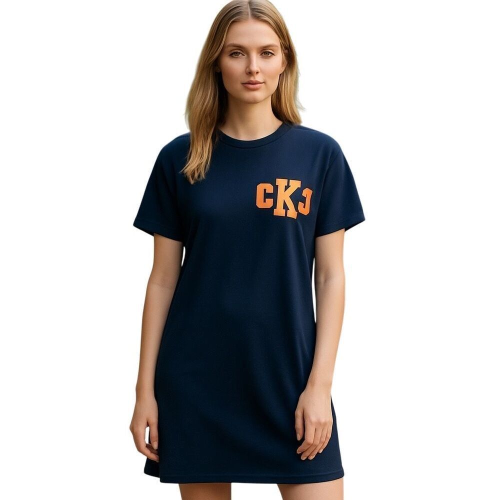 New Calvin Klein Jeans Blue/Gold Casual Dress XL